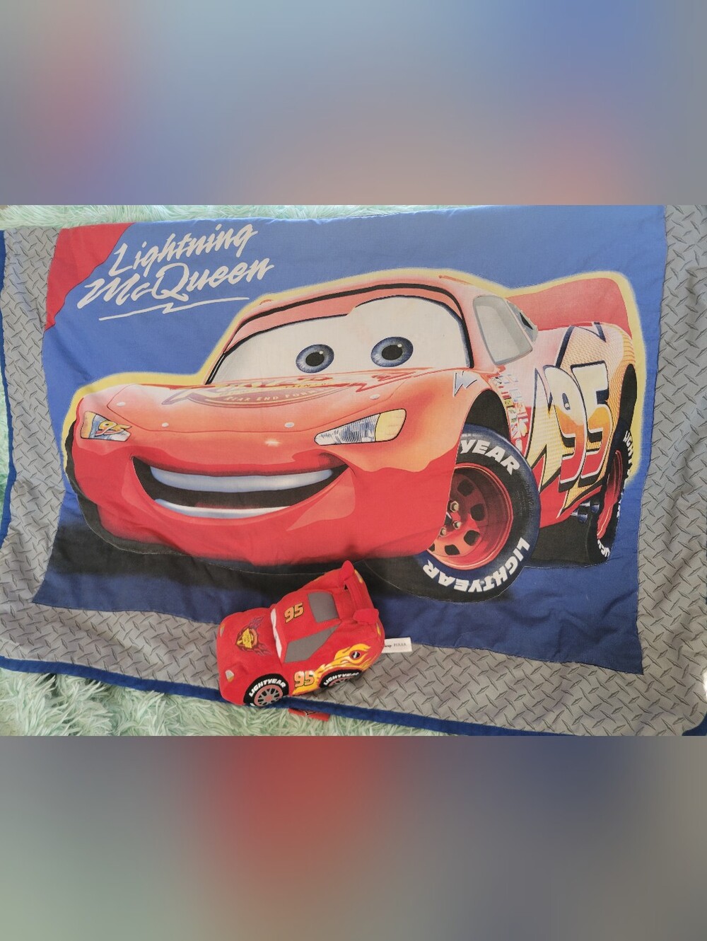 Cars Lightning McQueen Blanket + Plush Set! Disney Pixar